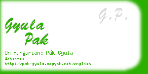 gyula pak business card